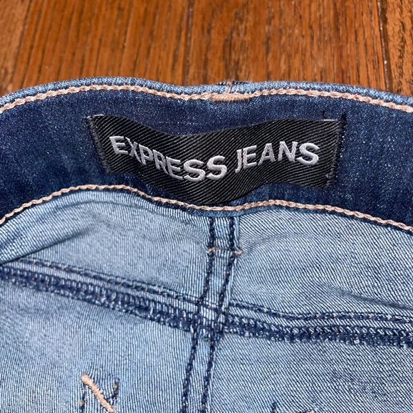 Express Jeans. Distressed. Stretchy. Mid rise. Size 2. - Picture 3 of 4